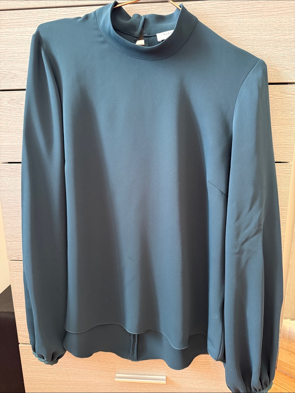 Babaton Mock Neck Blouse in Teal
